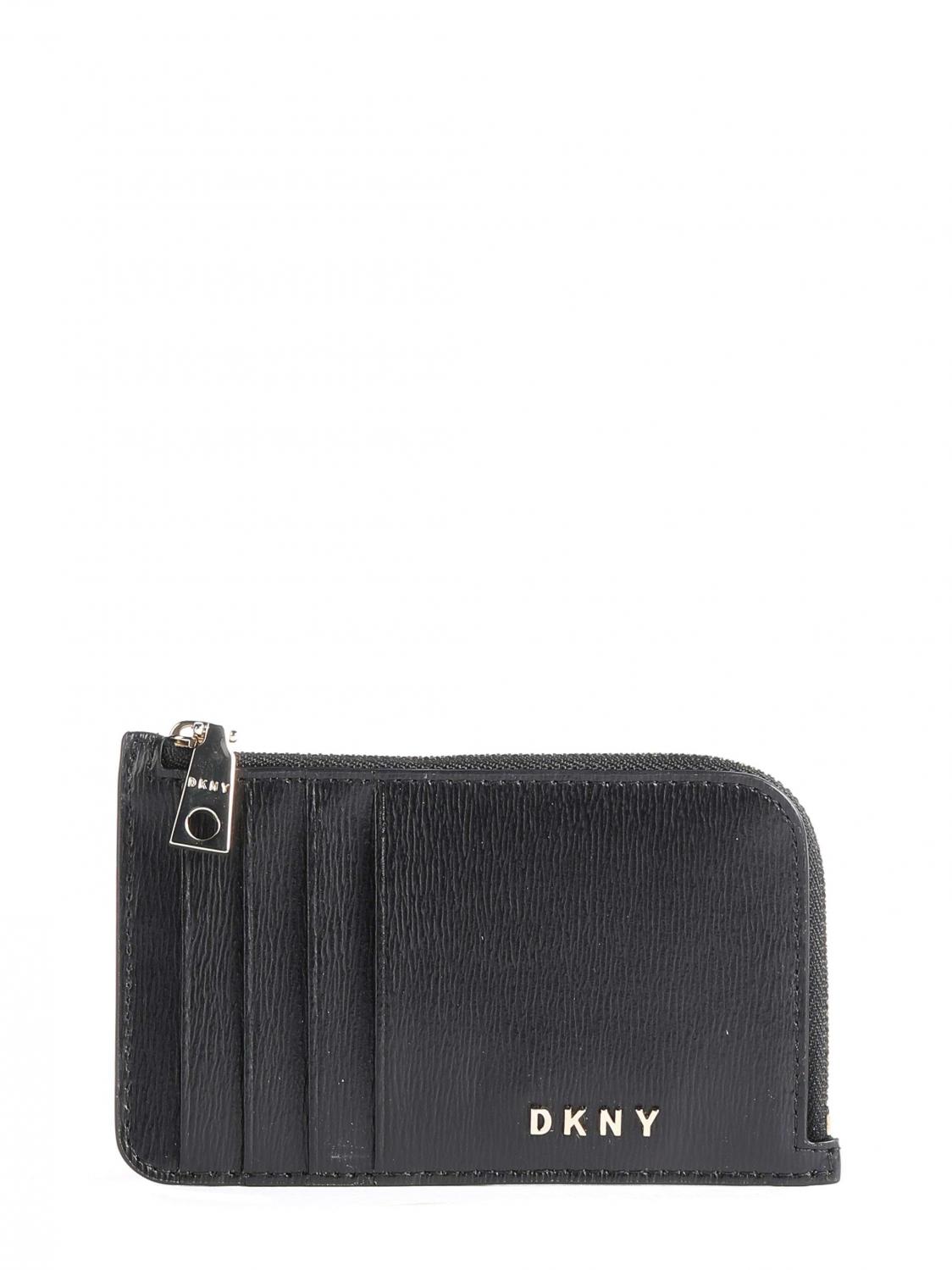 DKNY Cream Leather Zip Around Wallet