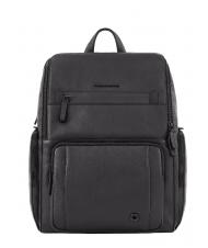 PIQUADRO CHARLIE 15.6" laptop backpack, in leather - Laptop backpacks