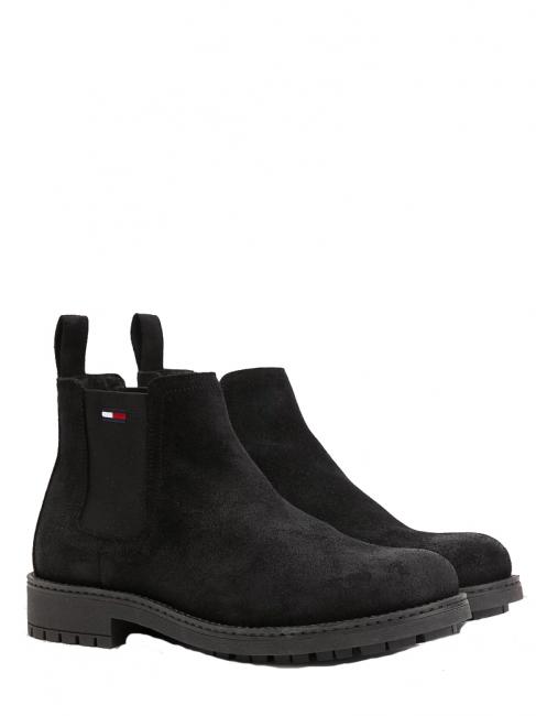 TOMMY HILFIGER CLASSIC TOMMY JEANS Leather ankle boots BLACK - Men’s shoes