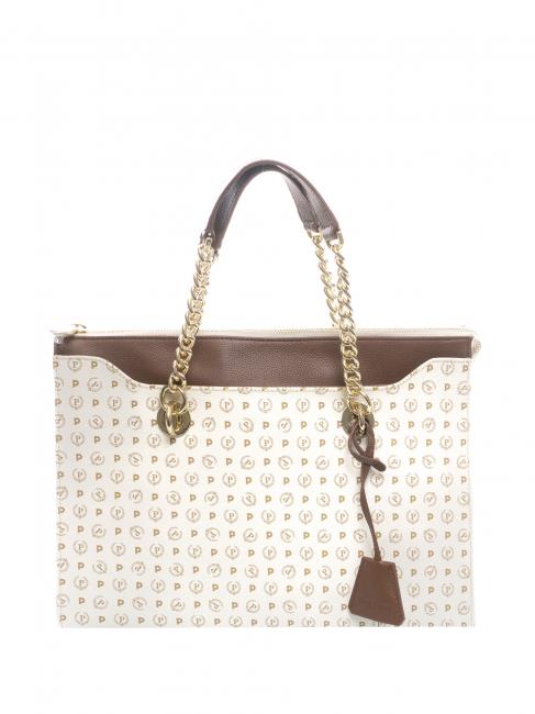 POLLINI Heritage Classic Shoulder shopper, with shoulder strap ivory / brown - Women&rsquo;s Bags