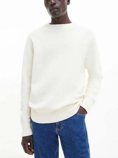 CALVIN KLEIN RELAX Milano stitch sweater vanilla ice - Sweatshirts