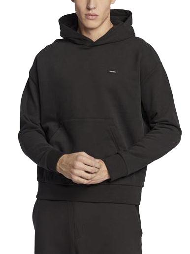 CALVIN KLEIN COMFORT FIT Hooded sweatshirt in organic cotton Ck Black - Sweatshirts