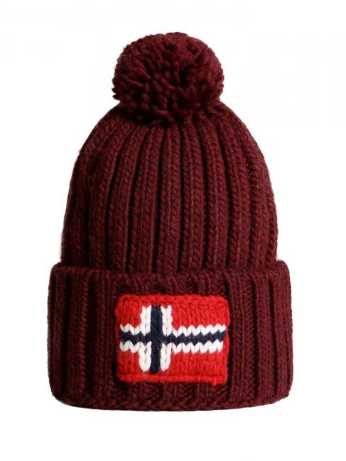 NAPAPIJRI SEMIURY 5 Beanie with pom pom burgundy fudge - Hats