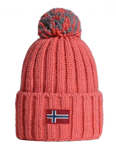 NAPAPIJRI SEMIURY W 3 Cap with cuff and pom pom pink raspberry - Hats