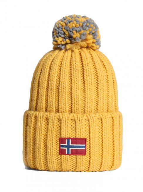 NAPAPIJRI SEMIURY W 3 Cap with cuff and pom pom yellow amber - Hats