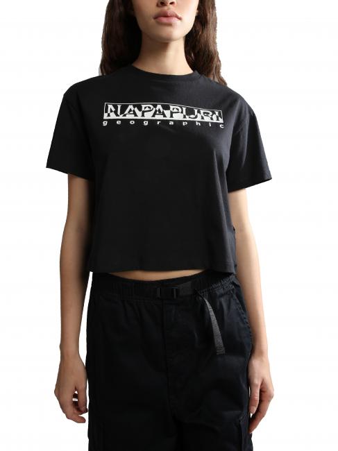 NAPAPIJRI S-ROPE SS CROP Short cotton T-shirt black 041 - T-shirt