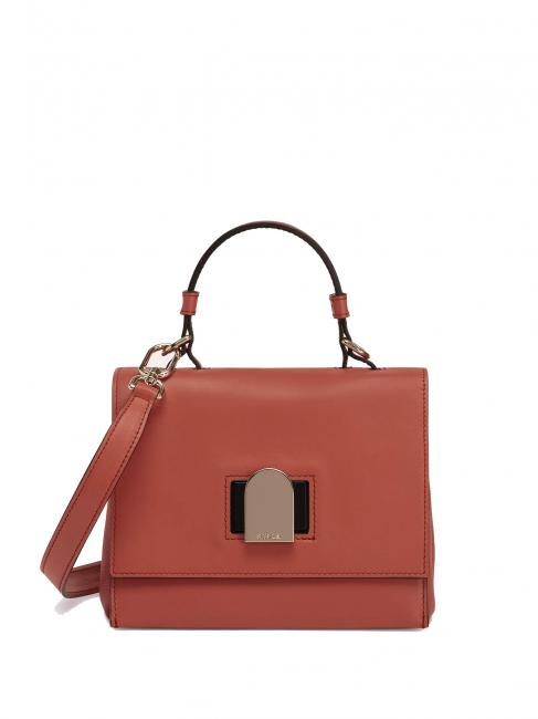 FURLA EMMA Handbag, with shoulder strap, in leather cinnamon - Women’s Bags