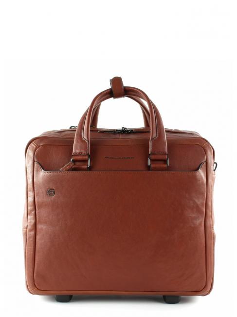 PIQUADRO BLACK SQUARE Pilot trolley for 15.6" laptop, in leather LEATHER - Trolley Pilot Case - Buy Online!