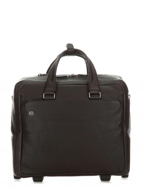 PIQUADRO BLACK SQUARE Pilot trolley for 15.6" laptop, in leather MORO - Trolley Pilot Case - Buy Online!