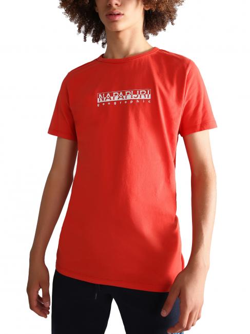 NAPAPIJRI KIDS S-BOX Cotton T-shirt red poppies - Child T-shirt