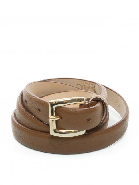 LESAC Cintura sottile in pelle palmellata  Brown - Belts