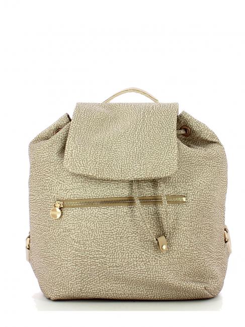 BORBONESE MEDIUM ECO LINE Medium backpack in fabric sand - Women’s Bags