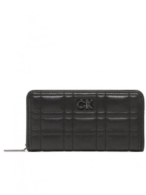 CALVIN KLEIN RE-LOCK QUILT Large zip around wallet ckblack - Women’s Wallets