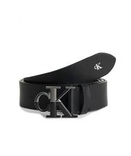 CALVIN KLEIN CK JEANS MONOGRAM PLAQUE Leather belt - Belts
