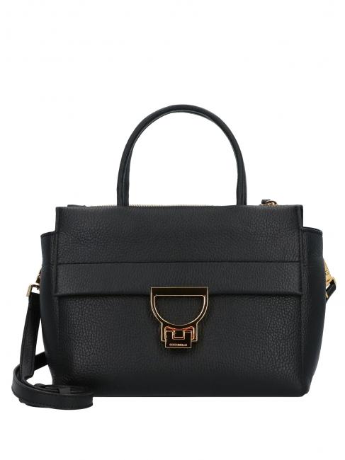 COCCINELLE ARLETTIS Hammered leather handbag Black - Women’s Bags