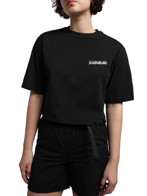 NAPAPIJRI S-VENY CROPPED Short cotton T-shirt black 041 - T-shirt