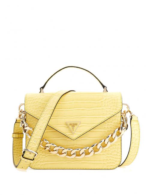 GUESS RETOUR Top handle bag with flap yellow - Women’s Bags