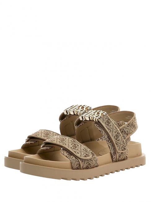 GUESS FABELIS 2 Sandals with logo Beige / Brown - Women’s shoes