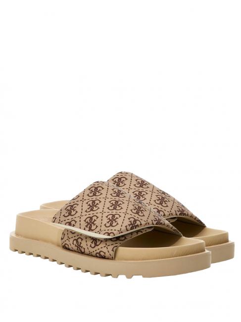 GUESS FABETZY Logo print slippers Beige / Brown - Women’s shoes