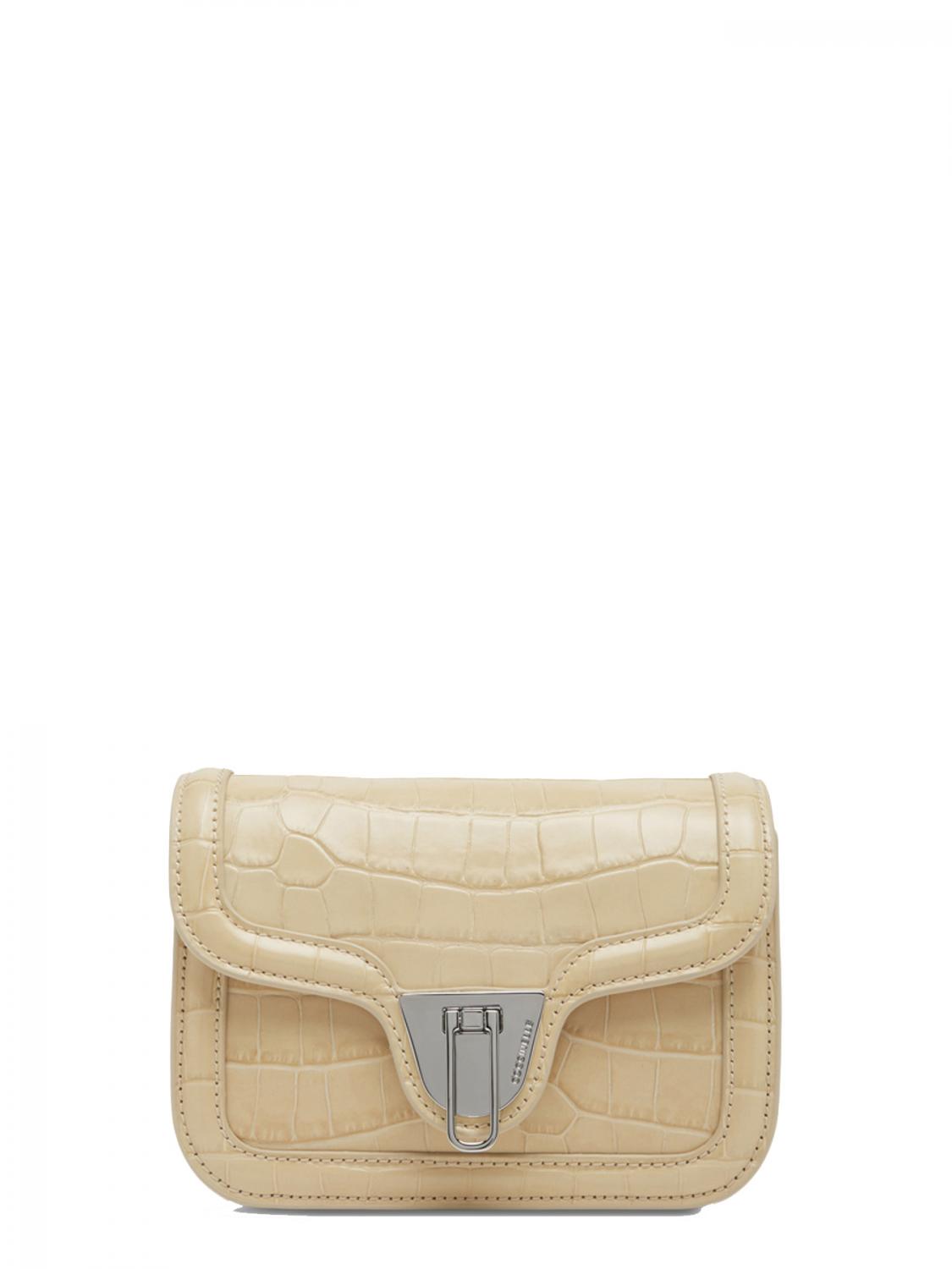 Coccinelle Marvin Twist Croco Shiny Soft Leather Mini Bag Silk
