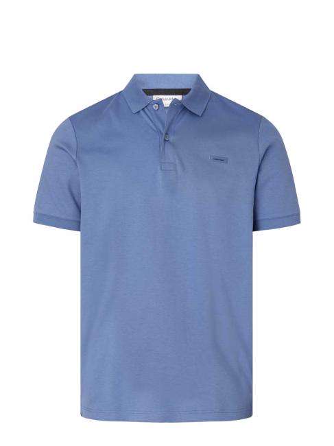 CALVIN KLEIN SMOOTH Slim Short-sleeved polo shirt, in cotton iron blue - Polo shirt