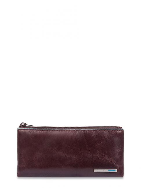 PIQUADRO key ring BLUE SQUARE, in leather MAHOGANY - Key holders