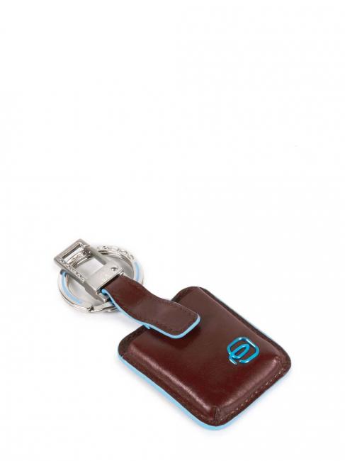 PIQUADRO keyring BLUE SQUARE, with CONNEQU device MAHOGANY - Key holders