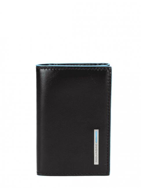 PIQUADRO BLUE SQUARE Leather key case Black - Key holders