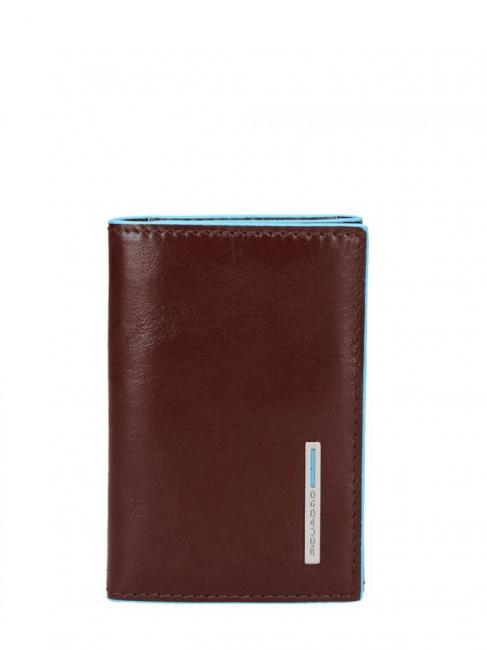 PIQUADRO BLUE SQUARE Leather key case MAHOGANY - Key holders