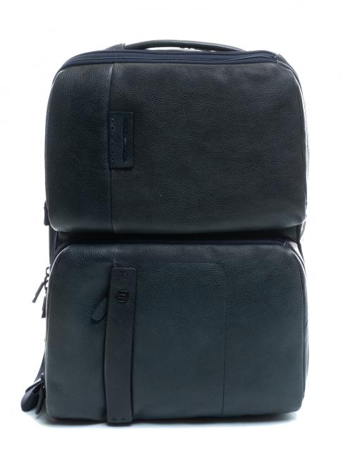 PIQUADRO P15 PLUS Leather backpack for 17" pc blue - Laptop backpacks