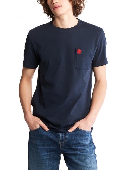 TIMBERLAND DUNSTAN RIVER Cotton T-shirt with pocket dark sapphire - T-shirt