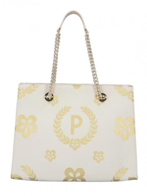 POLLINI HERITAGE  Shopping bag with all over print ivory / brown - Women&rsquo;s Bags