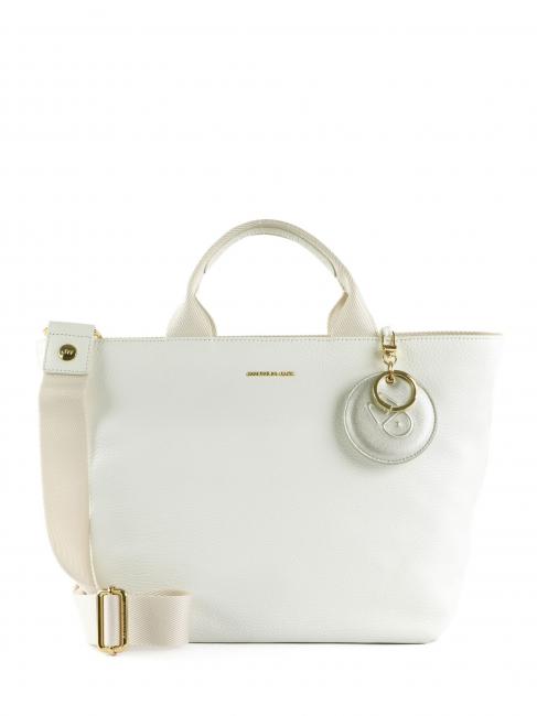 MANDARINA DUCK MELLOW Leather handbag with shoulder strap optical white - Women’s Bags