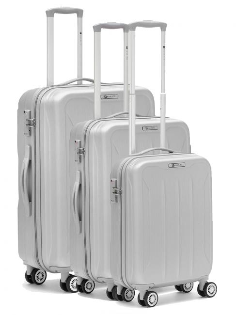 R RONCATO FLIGHT Set of 3 hand luggage trolleys, medium, large silver - Trolley Set