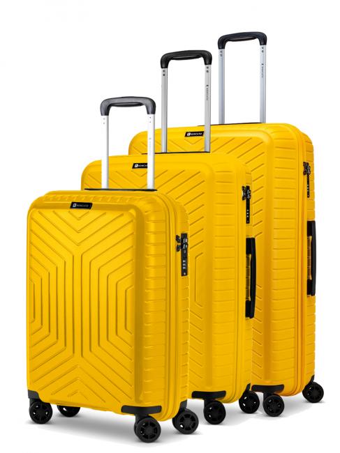 R RONCATO HEXA Set of 3 trolleys: cabin + medium + large yellow - Trolley Set