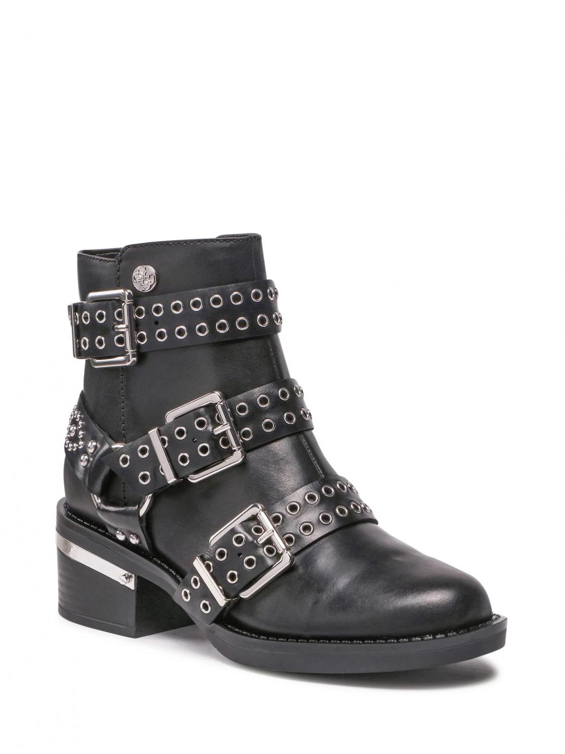 Booties with studs and 2025 buckles