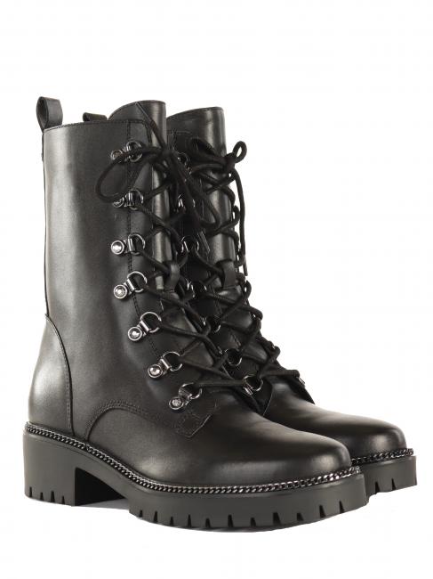 GUESS ICCON Leather ankle boots BLACK - Women’s shoes