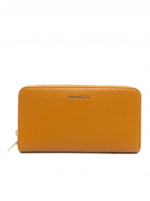 COCCINELLE METALLIC SOFT Wallet in textured leather paprika - Women’s Wallets
