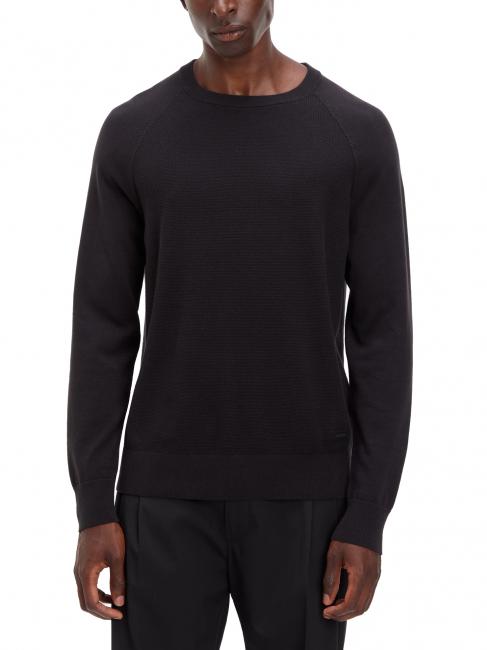 CALVIN KLEIN TEXTURED JUMPER Organic cotton sweater Ck Black - Men's Sweaters