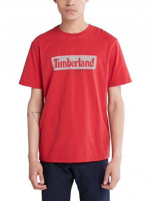 TIMBERLAND BRAND CARRIER T-shirt with printed graphics scarlet sage - T-shirt