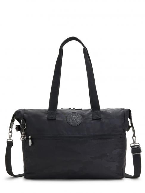 KIPLING ILIA Large 13" laptop bag black camo embossed - Work Briefcases