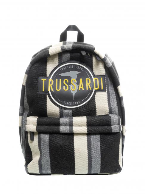 TRUSSARDI SCIROCCO Canvas backpack bl / wh / gr - Backpacks & School and Leisure