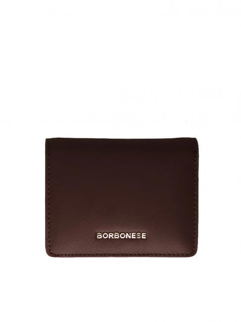BORBONESE LETTERING Wallet with coin purse chocolate - Women’s Wallets