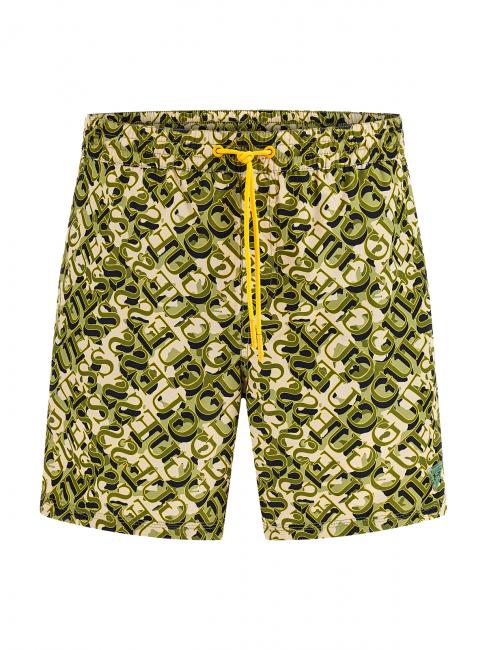 GUESS LOGO AOP Swimming suit gray green thousand - Swimwear