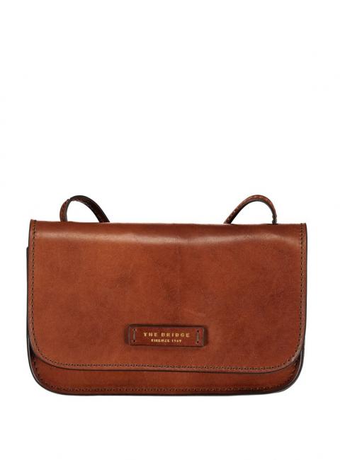 THE BRIDGE RUSTICI Leather shoulder bag BROWN - Women’s Bags