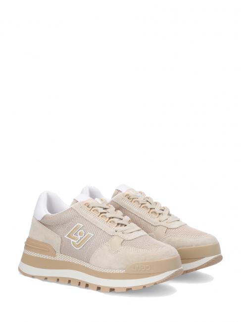 LIUJO AMAZING 16 Suede leather sneakers liujo maxi wonder 1 sneaker sand - Women’s shoes