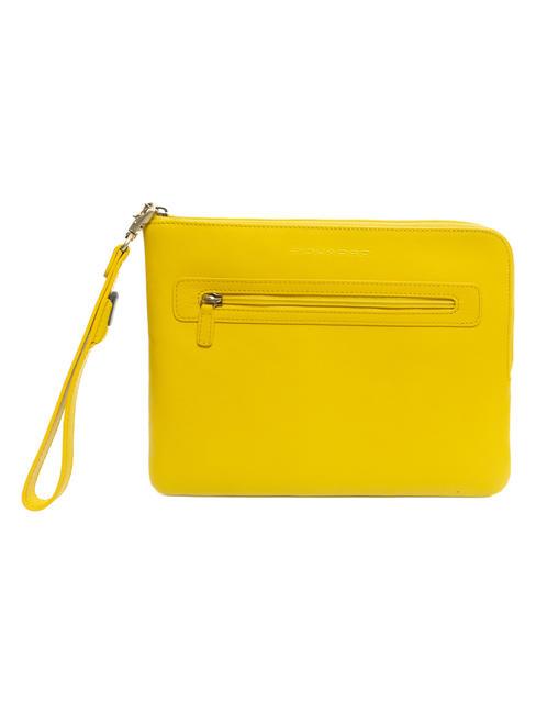 PIQUADRO CRAYON  CRAYON Clutch bag for ipad 2 Yellow - Tablet holder& Organizer