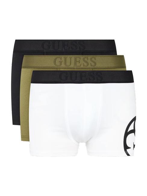 GUESS PLACED LOGO Set of 3 boxers 4g blk wht green log - Men's briefs