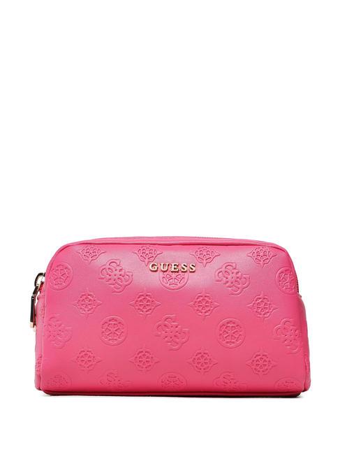 GUESS 4G LOGO PEONY Double zip toiletry bag fuchsia - Sachets & Travels Cases