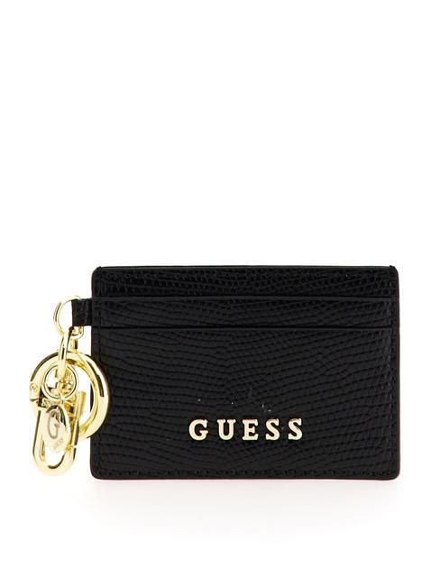 GUESS CERTOSA Key ring with card holder BLACK - Key holders